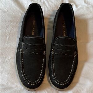 Cole Haan Men's Black Loafers with Contrast Stitching